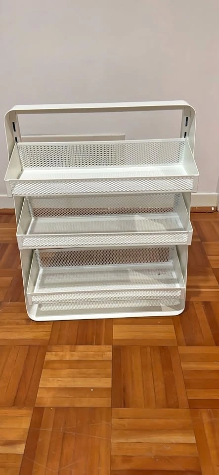 White 3-tier storage cart