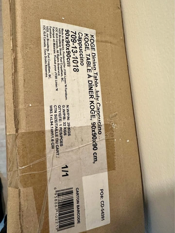 BRAND NEW JYSK Koge Dining Table 90x90cm - In Sealed Box