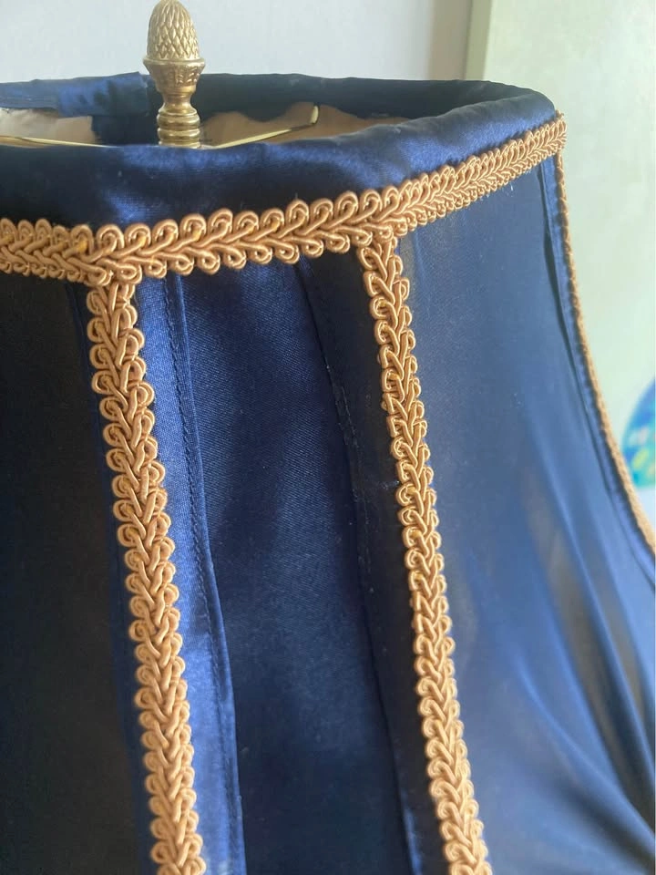 Handmade navy/gold vintage style lampshade - photo 2