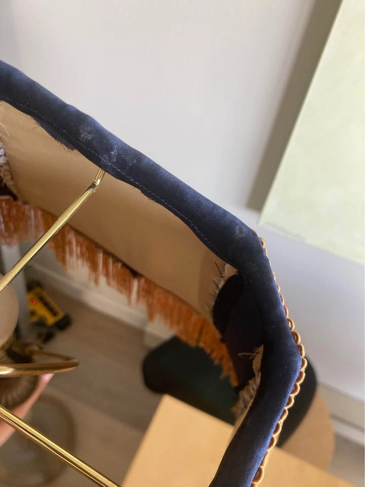 Handmade navy/gold vintage style lampshade - photo 3