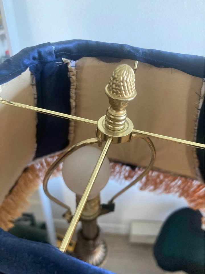 Handmade navy/gold vintage style lampshade - photo 4