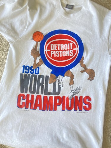 VTG Detroit Pistons Shirt Large NBA Caricature 1990