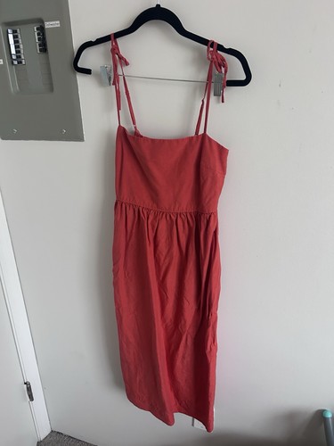 Uniqlo Orange/Red Dress Linen-Blend Camisole Dress - photo 3