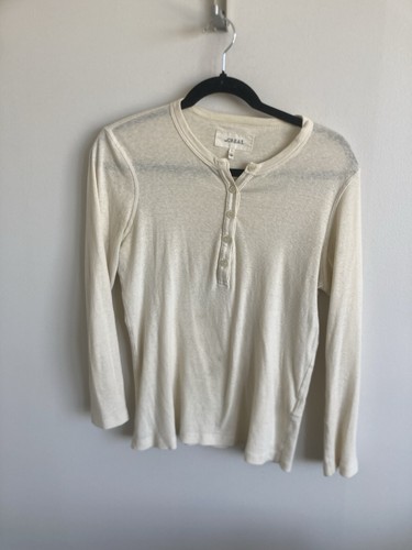 The Great Baby Rib Henley Top in True White- Size 1