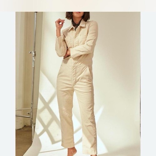 AMO Denim Skip Cream Jumpsuit