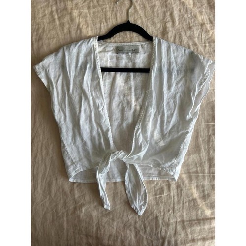 Love and Confuse Linen Front Tie Top - photo 5
