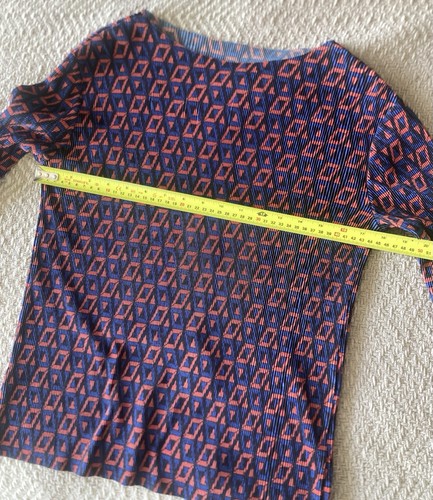 Blue & Orange Long Sleeve Print Top - photo 4