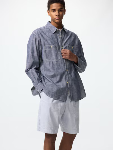 Uniqlo Stretch Easy Shorts | Seersucker | Blue and White Striped
