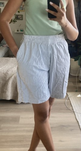 Uniqlo Stretch Easy Shorts | Seersucker | Blue and White Striped - photo 2