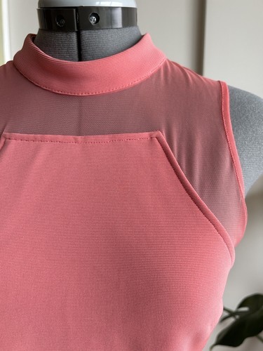 Topshop Pink Skater Flare Mesh Panel Dress Size US 6 - photo 2