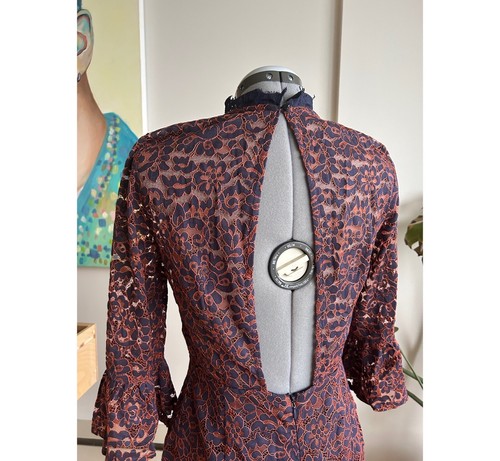 Topshop Navy Copper Lace Dress - photo 4
