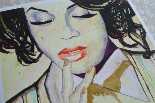 Tyra Banks Watercolour Ink Portrait ART PRINT Original Artwork - photo 4