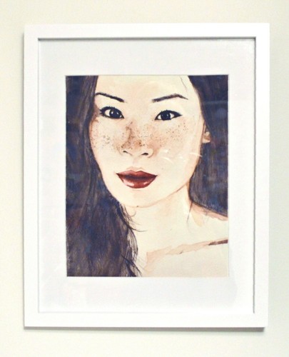 Lucy Liu Watercolour Beautiful Asian Portrait ART PRINT