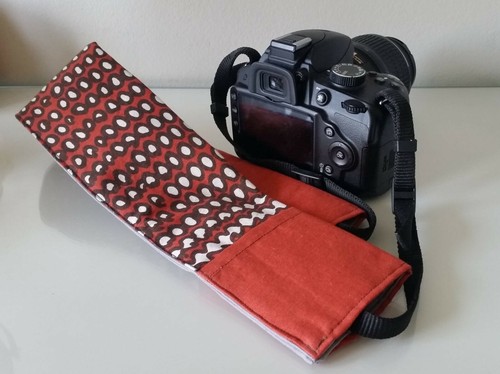 Handmade DSLR Camera Strap Cover with Lens Cap Pocket - photo 2