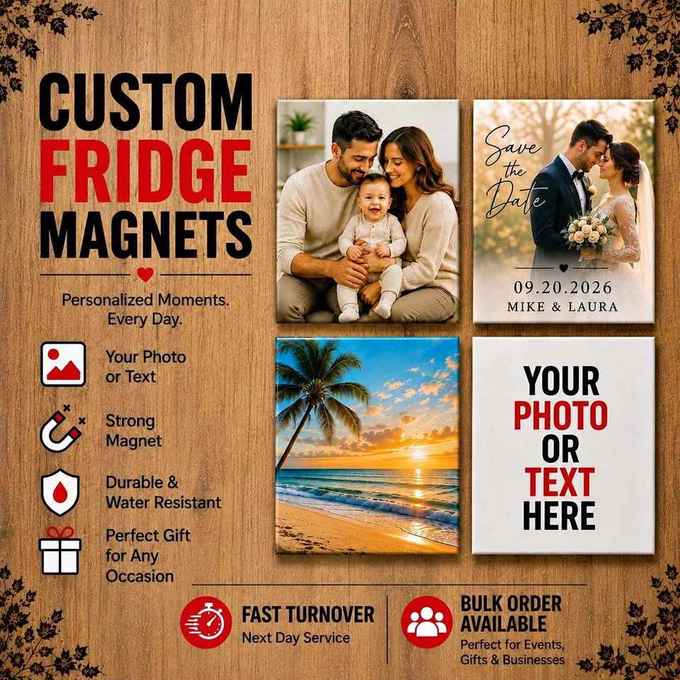 Custom Photo Fridge Magnets – 2.5" × 2.5"