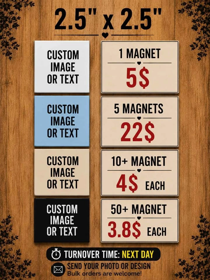 Custom Photo Fridge Magnets – 2.5" × 2.5" - photo 2