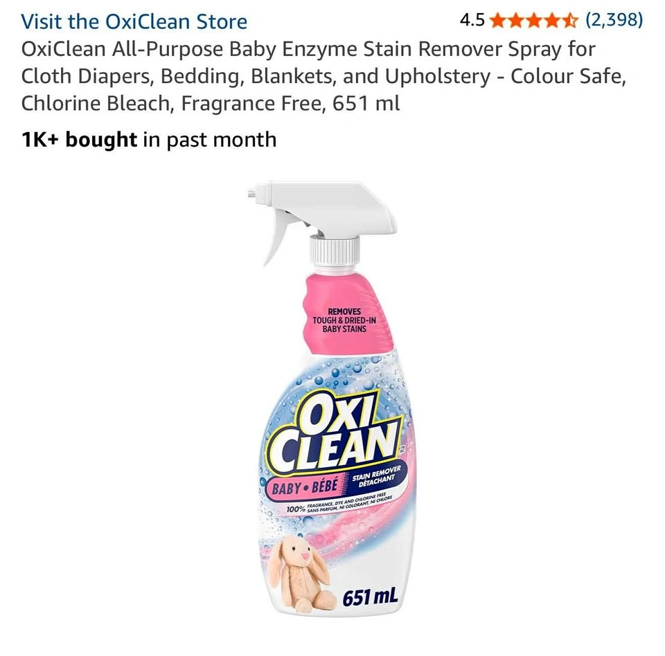 Oxi Clean Baby Stain Remover Spray 651ml