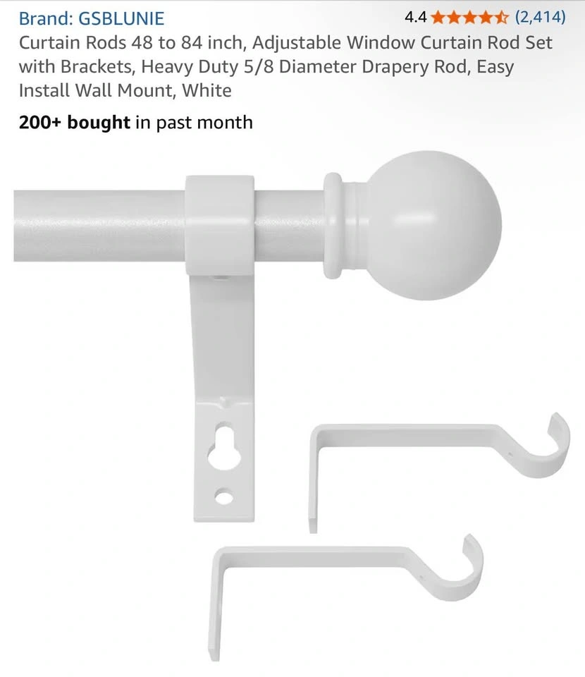 White Curtain Rod - photo 2