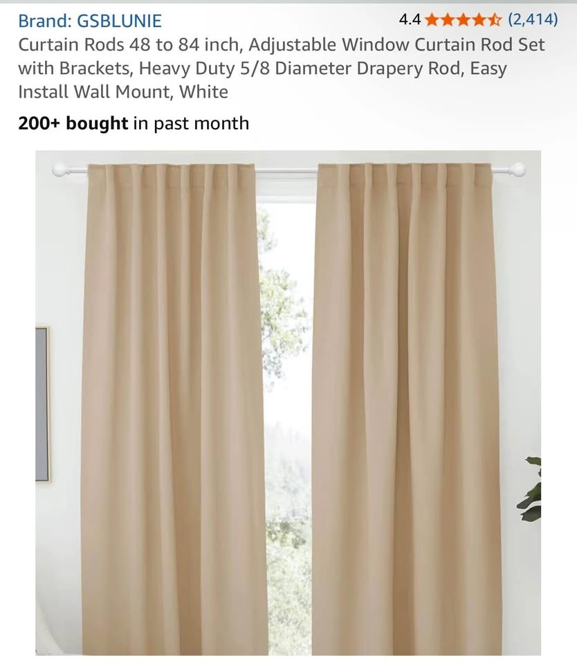 White Curtain Rod - photo 3
