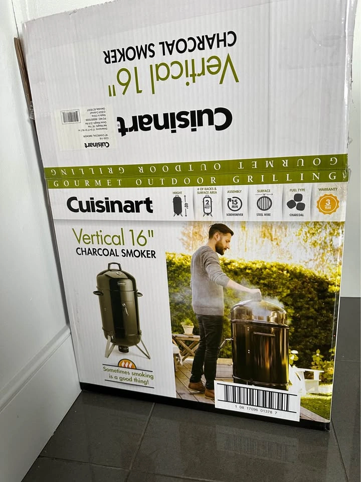 Brand new in box - Cuisinart Vertical Charcoal Smoker 16" - photo 3