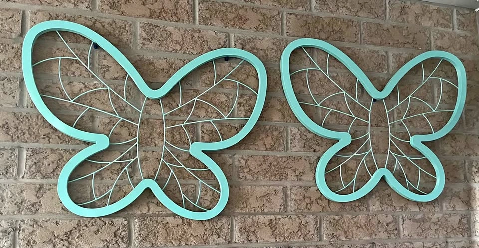 2 butterfly wall hangings
