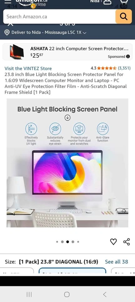 blue light blocking screen protector - photo 2