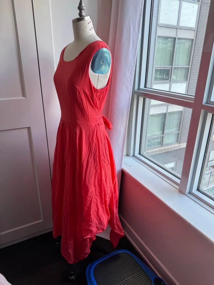 Ladies Brand New Orange Dress Never Worn Size Large - photo 4
