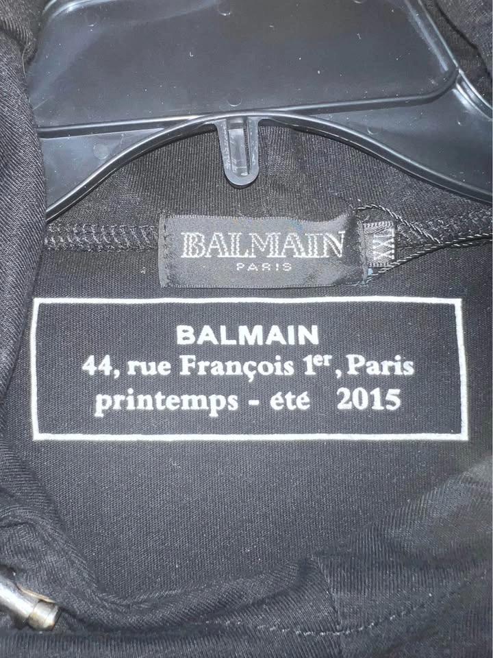 Balmain Paris "Biker Style" Short-Sleeve Pullover Hoodie - photo 2