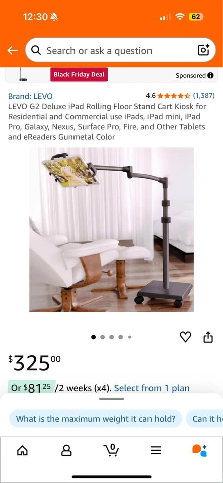 LEVO G2 Deluxe Tablet Rolling Floor Stand - photo 2