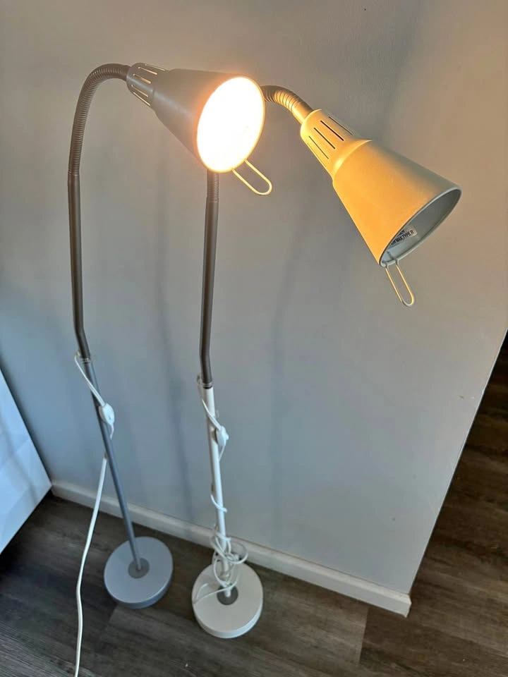 Pair of IKEA KVART Adjustable Floor Lamps
