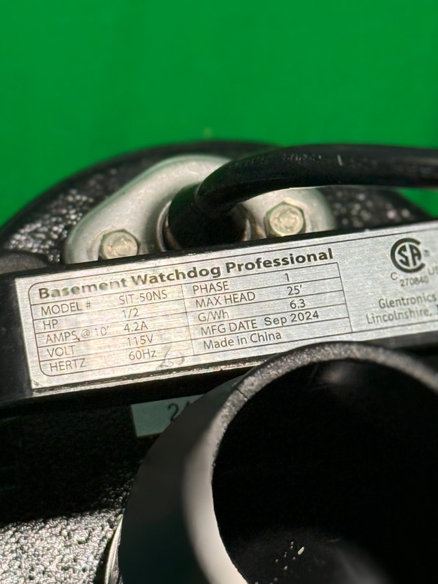 THE BASEMENT WATCHDOG SIT-50D 1/2 HP Cast Iron Submersible