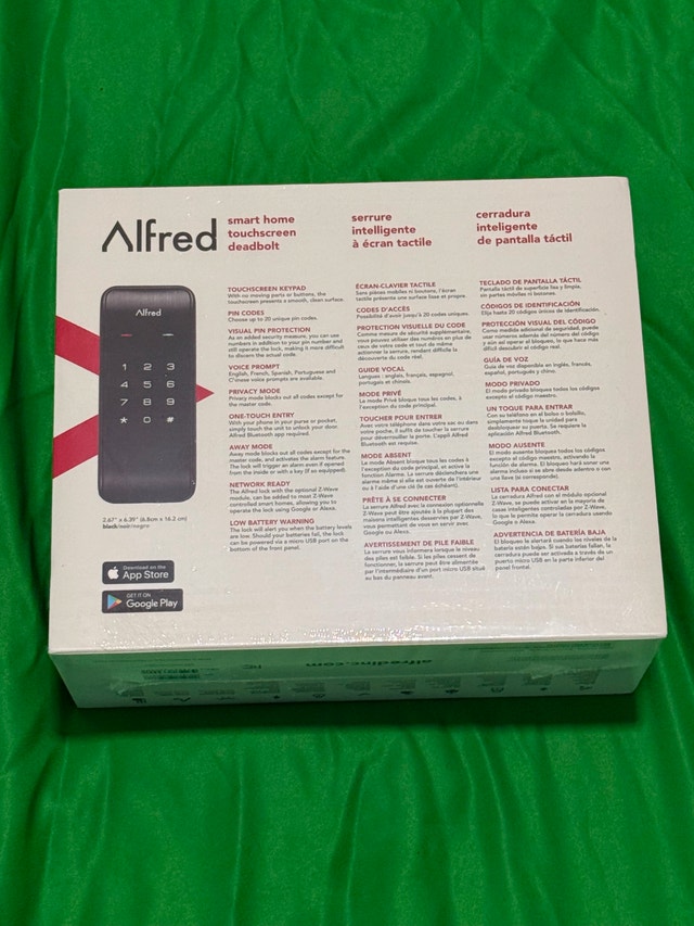Alfred DB2 Smart Door Lock Deadbolt Touchscreen Keypad - Black - photo 2