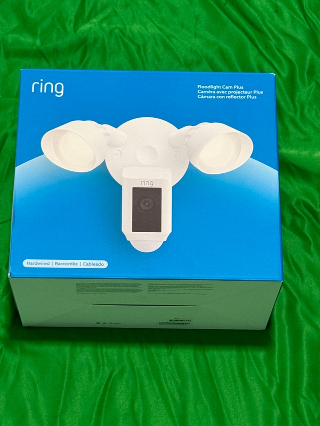 Ring Floodlight Cam Wired Plus Outdoor 1080p HD IP Camera White