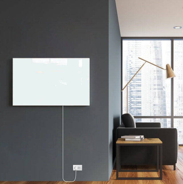 Ember Glass Radiant Panel Heater - White - 800W - 47ʺ x 24ʺ
