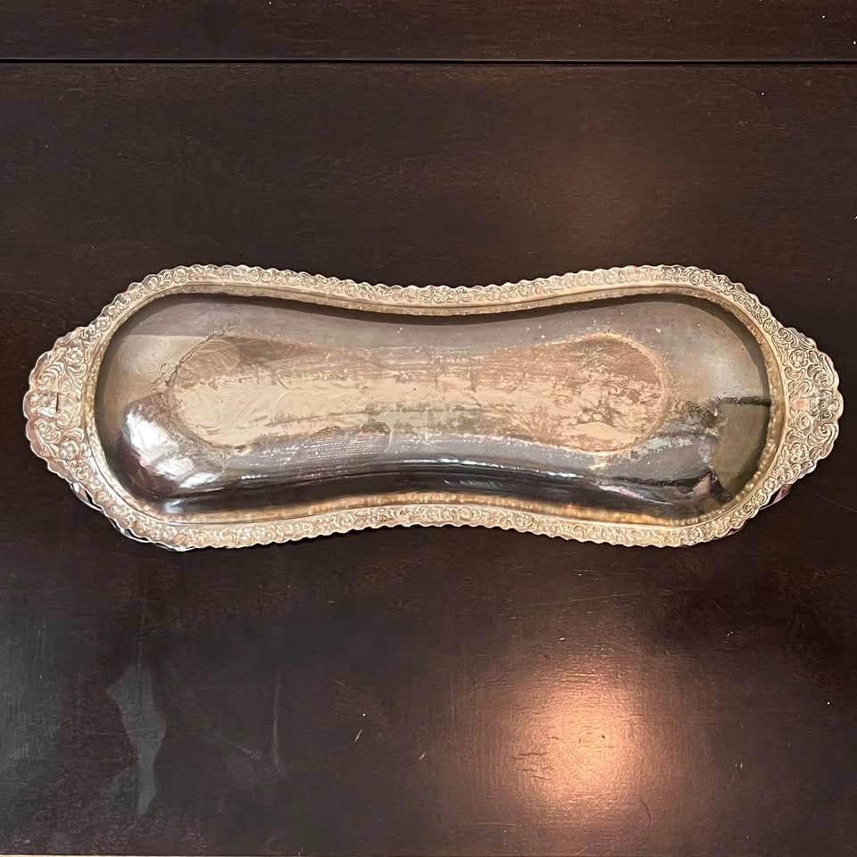 England Mayell Silver-plated Tray with Twisted Handle - photo 3