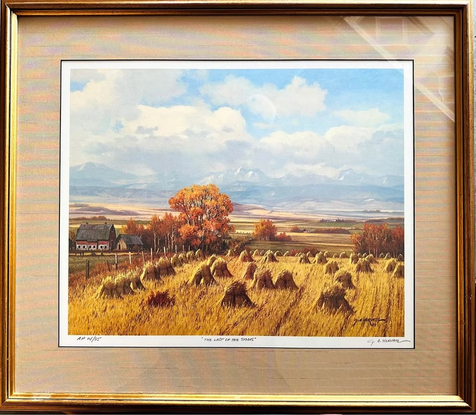 The Last of the Stooks Limited Edition Lithograph by G.A. Horvat