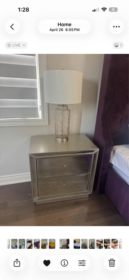 Modern Mirrored Bedroom Set: Dresser, 2 Nightstands, Chest - photo 3
