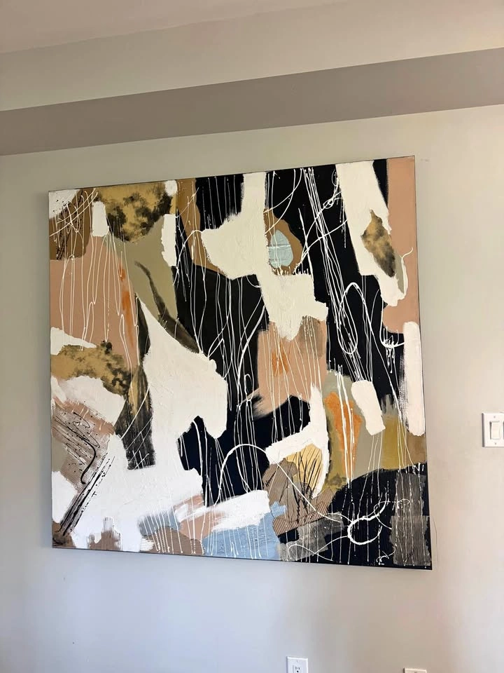 Large Modern Abstract Canvas Wall Art – Excellent Condition
