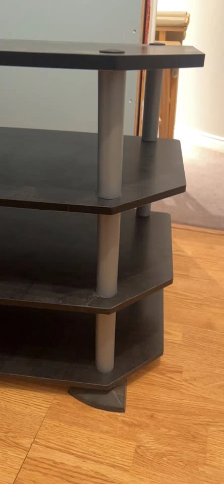Black 3-Tier Media Stand - photo 2