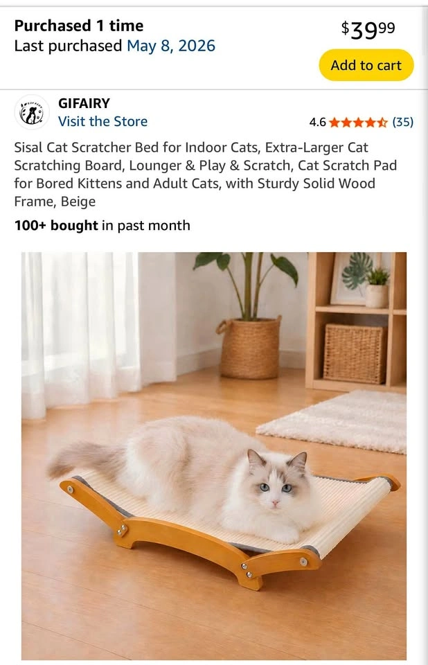 XL Cat Bed/Scratcher (New in Box)