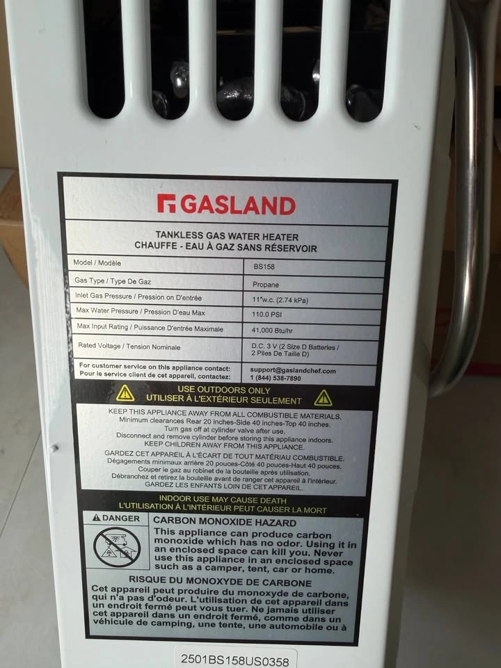 GASLAND 6L Portable Propane Tankless Water Heater – Outdoor - photo 3