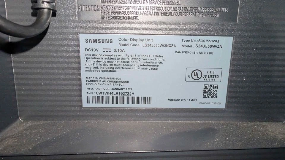 Samsung 34inch Ultra Wide Monitor – Great Working Condition - photo 2