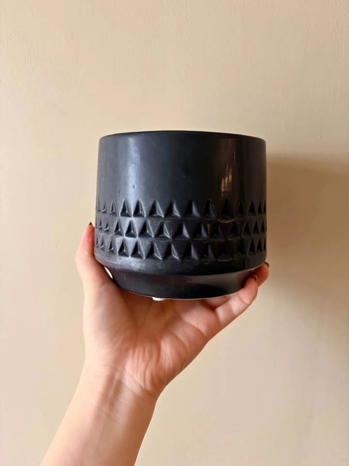 4.5“ Black Ceramic Planter Pot