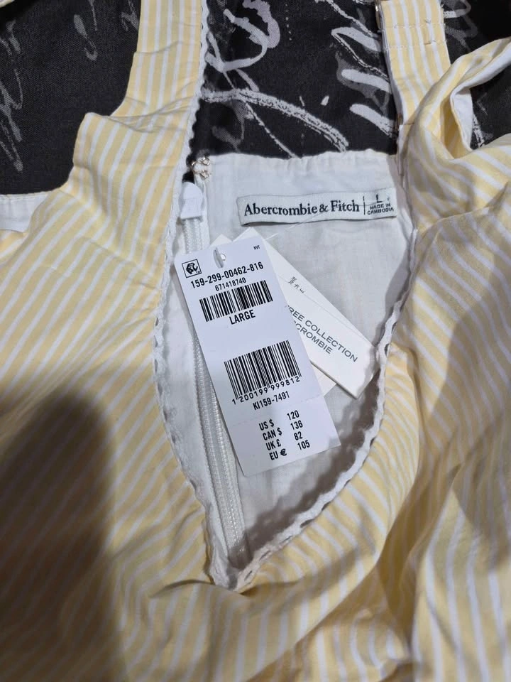 Abercrombie & Fitch Yellow Striped Maxi Dress - Size Large - photo 2