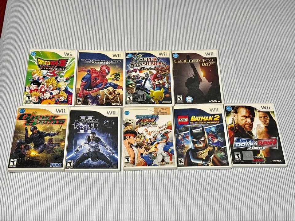 Wii Games Bundle - Super Smash Bros, Spider-Man, DBZ, 007