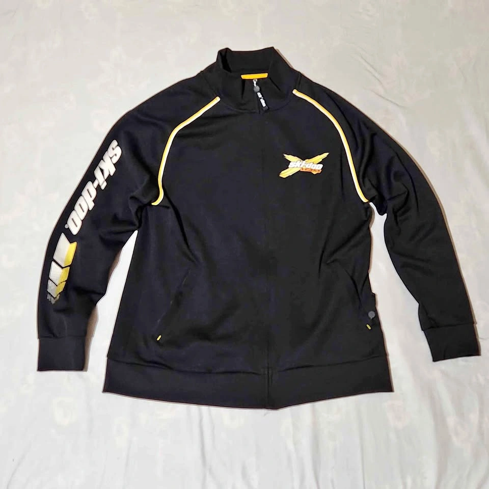 Ski-Doo Mens Zip Up Track Jacket Black Size Large
