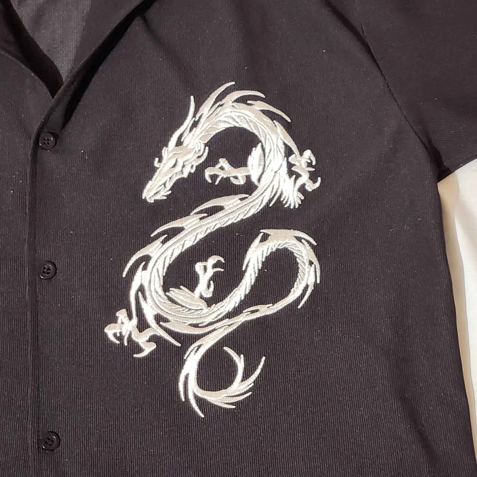 Vintage 80s/90s NX Clothing Embroidered Dragon Button-Up - photo 2