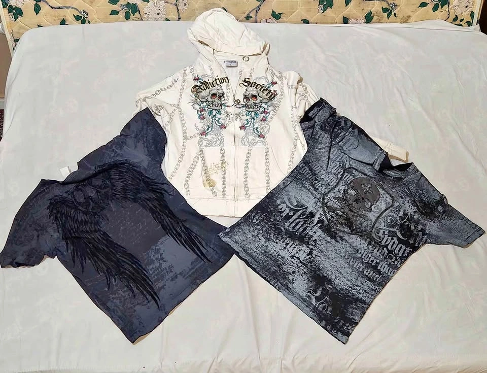 Y2K Cyber Grunge Clothing Bundle - Size L (3 Items)