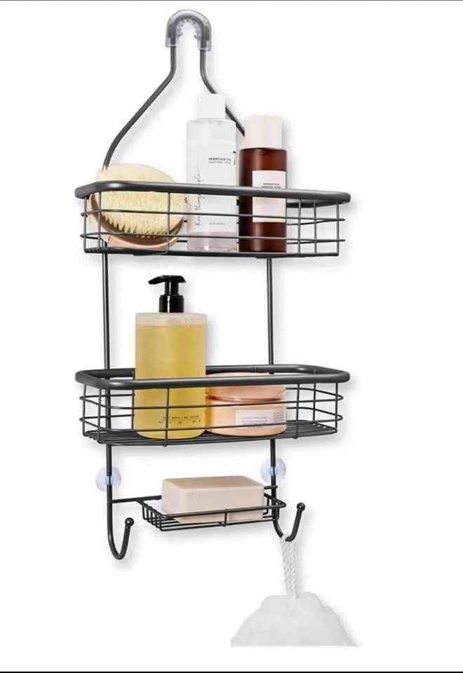 2-Tier Hanging Shower Caddy with Soap Dish - photo 2