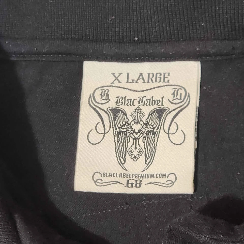 Y2K Blac Label Premium Graphic Polo Shirt - Black & Gold - Size - photo 4